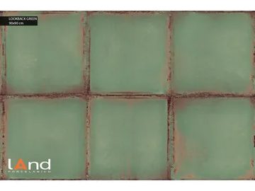 LOOKBACK GREEN - Technical porcelain wall/floor tiles with metal effect by land porcelanico - view 2